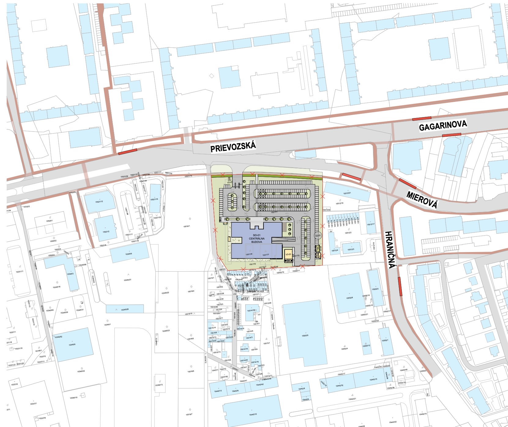 Situácia širších vzťahov novej centrály Lidlu