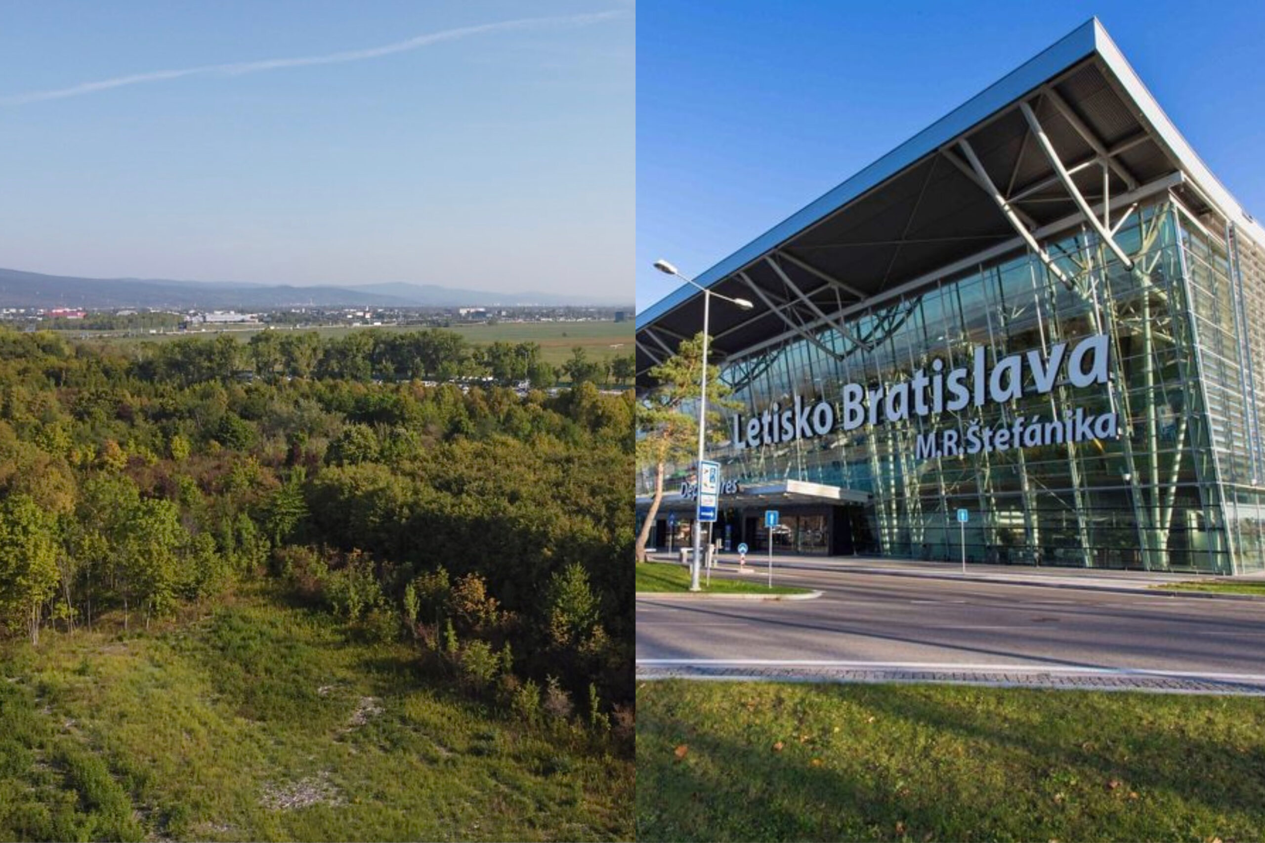 Aktuálne prádzne pozemky v okolí bratislavského letiska a letisko M. R. Štefánika 