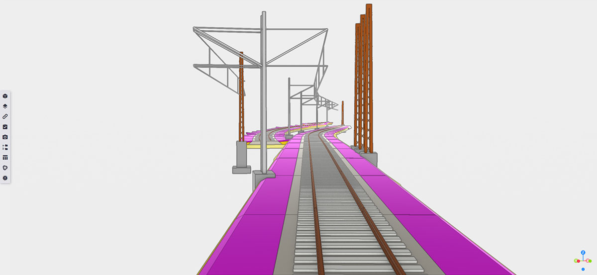 Obr. 3 Model trate