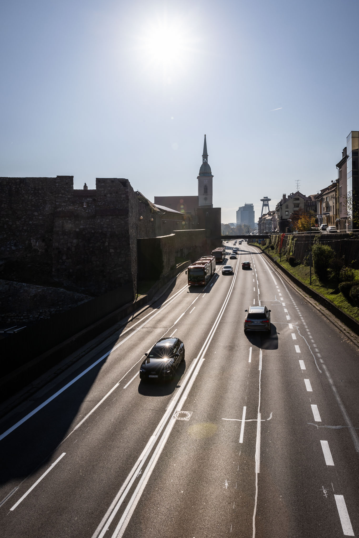 Upravené jazdné pruhy na Staromestskej ulici v Bratislave