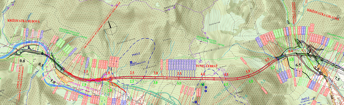Obr. 1 Koordinačná situácia tunela Čebrať