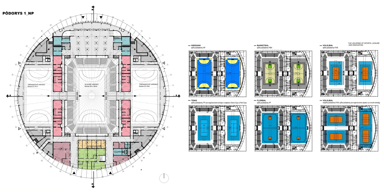 Prvé nadzemné podlažie Olympijskej arény v Šamoríne