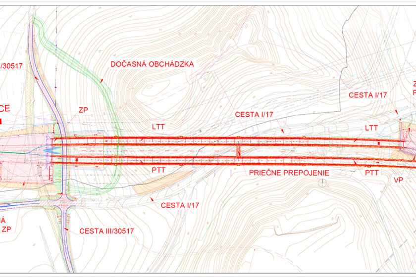 Obr. 1 Situácia tunela Homole