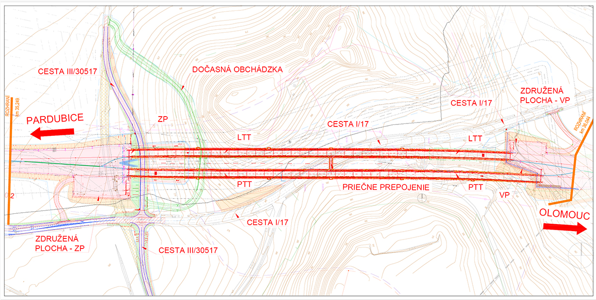 Obr. 1 Situácia tunela Homole