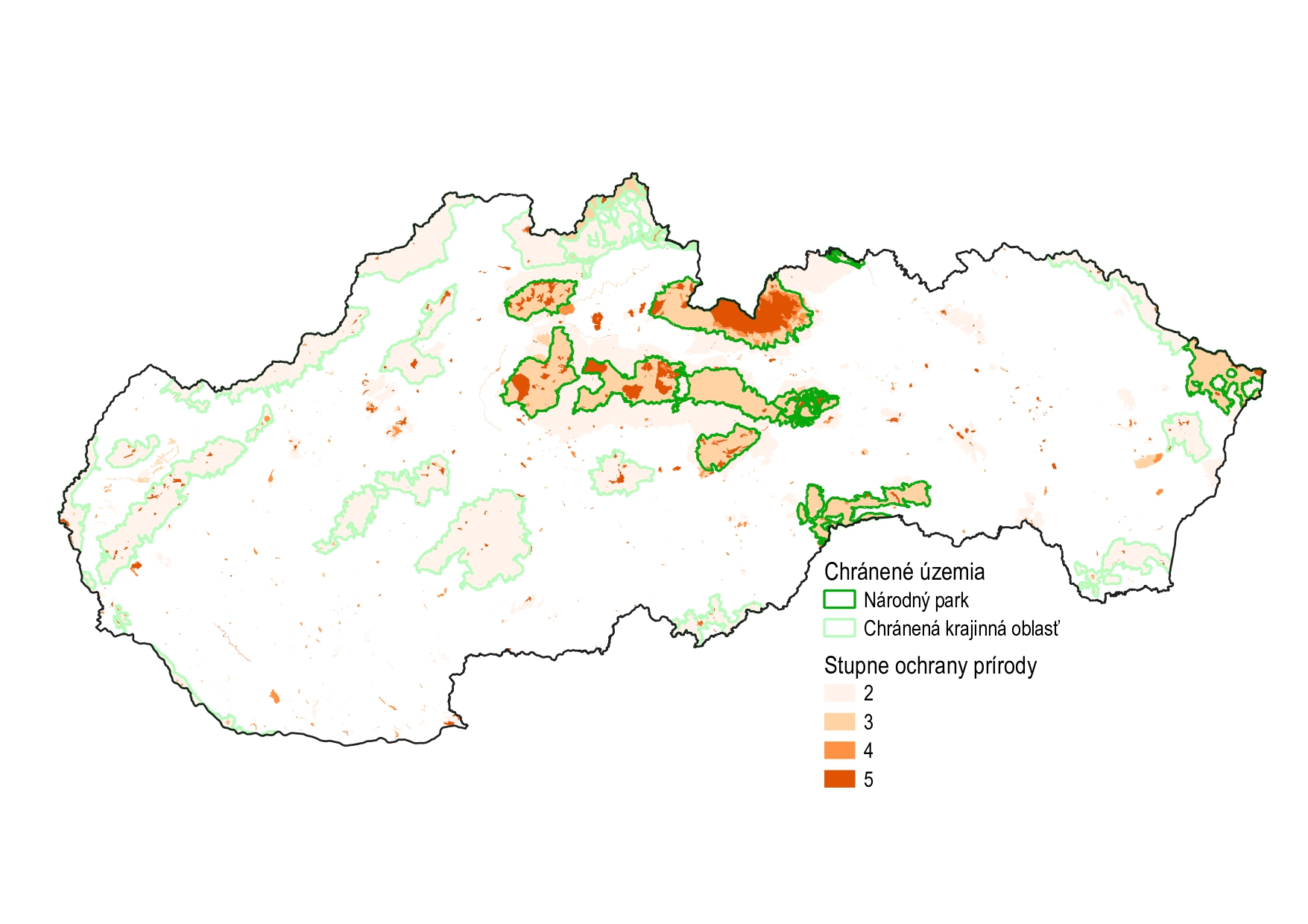 Stupne ochrany ma území Slovenskej republiky 