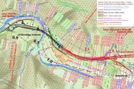 Obr. 1 Diaľnica D1 Hubová – Ivachnová, staničenie 0,000 až 2,000 km – prehľadná situácia