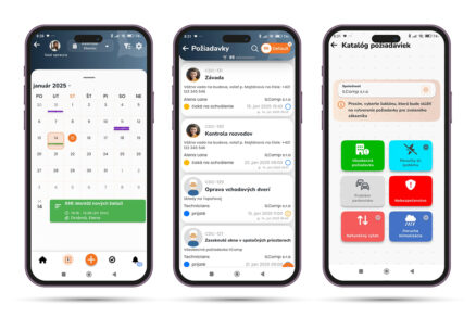 Rozhranie mobilnej aplikácie CDESK Pro + modul Kalendár