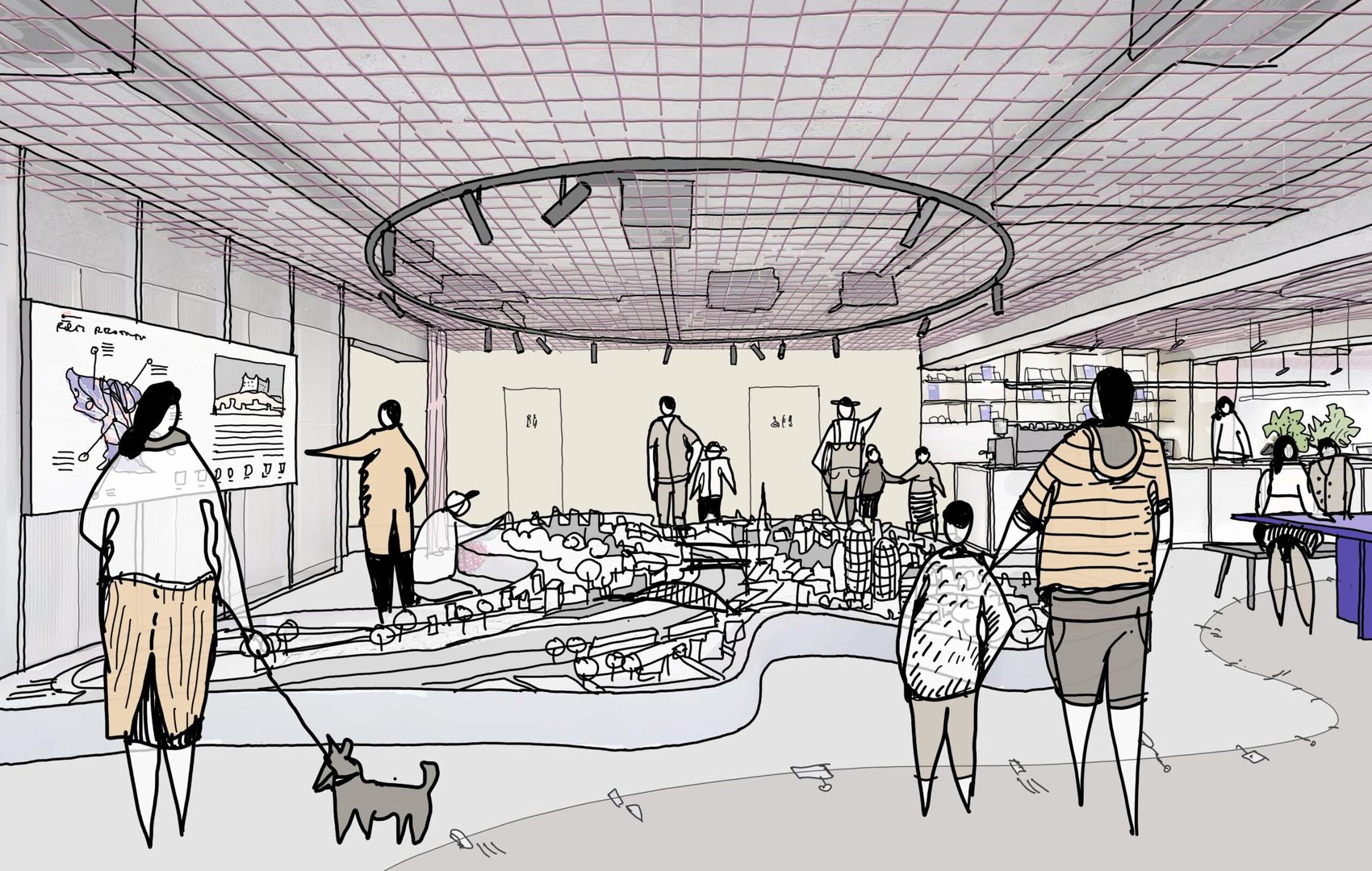 Interiér priestoru navrhlo architektonické duo Kristína Tomanová a Táňa Kuva zo štúdia
diagram. 