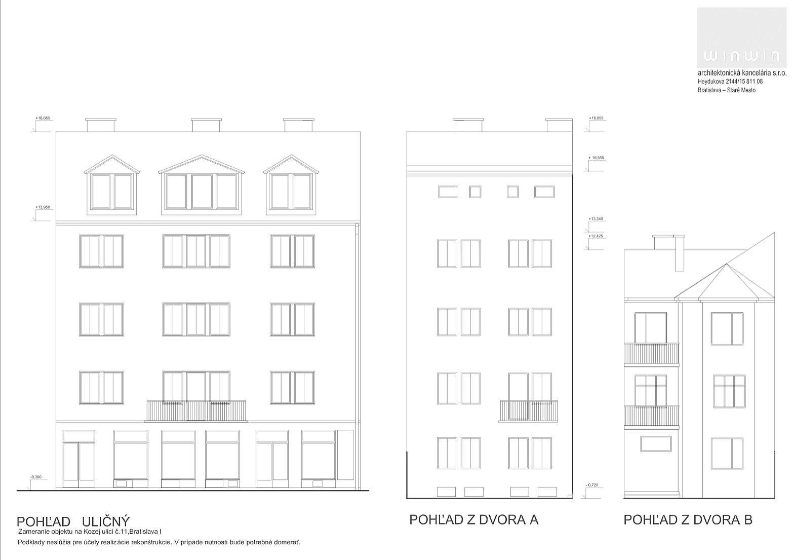 Bytový dom na Kozej 11 v Bratislave – rezopohľad