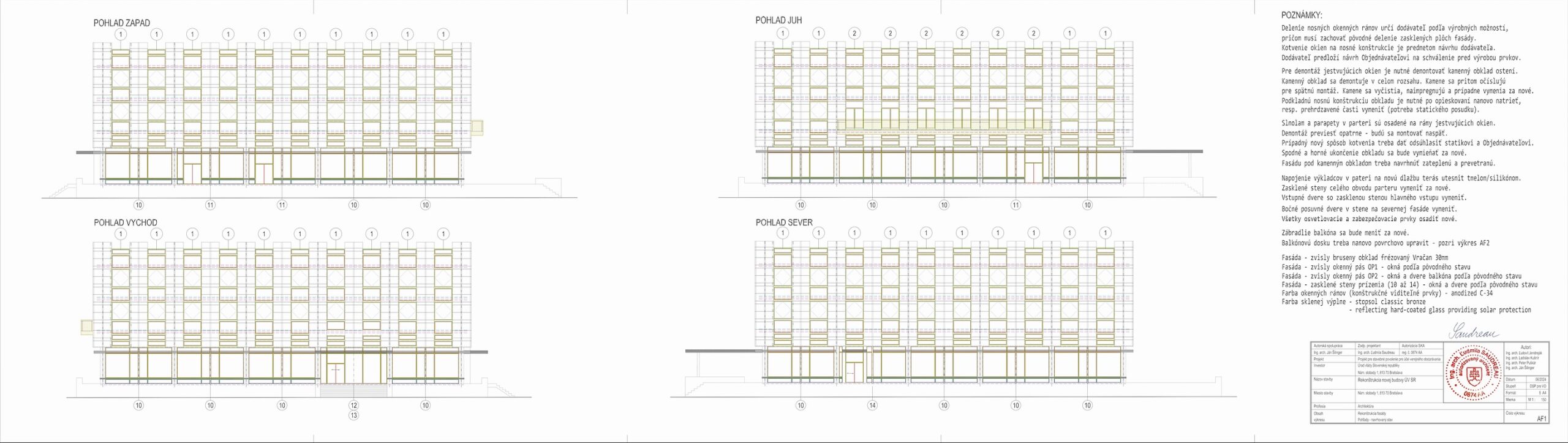 Pohľady na budovu a detaily rekonštrukcie 