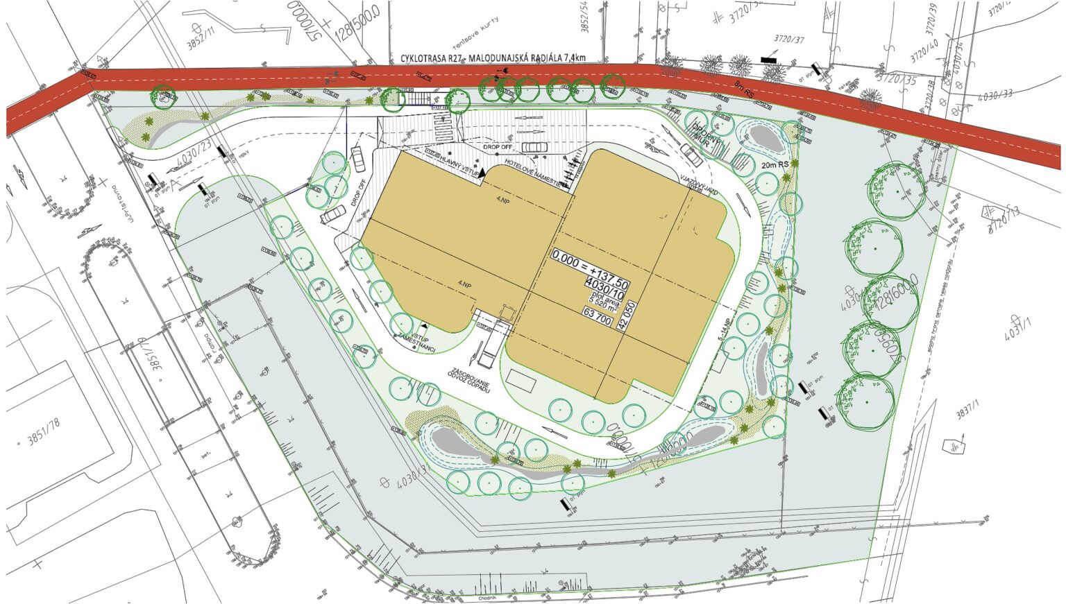 Situácia projektu – krajinno-architektonické úpravy zámeru