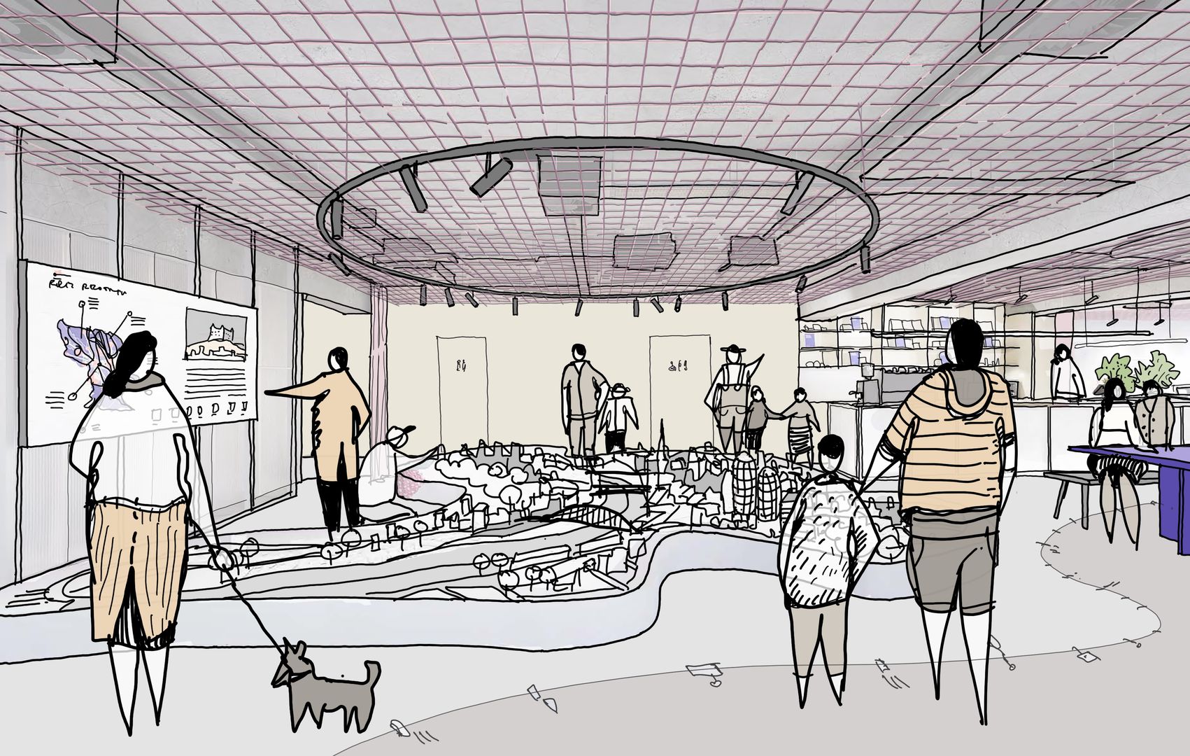 Interiér priestoru navrhlo architektonické duo Kristína Tomanová a Táňa Kuva zo štúdia
diagram. 